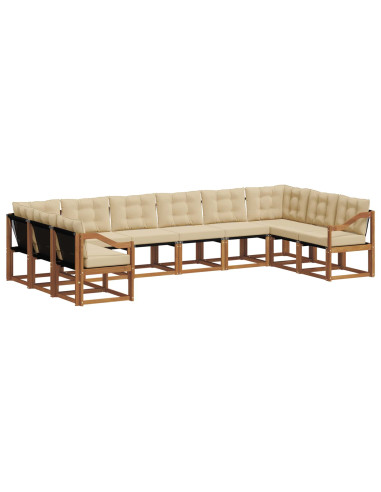 Set di divani con cuscino 10 pcs Naturale e Beige