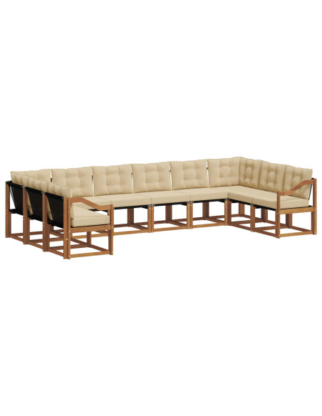 Set di divani con cuscino 10 pcs Naturale e Beige