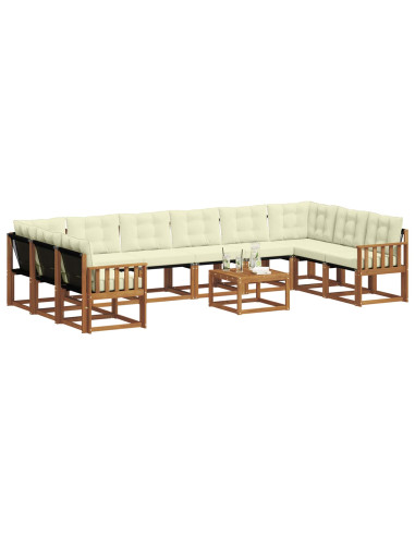 Set di divani con cuscino 11 pcs Naturale e Crema