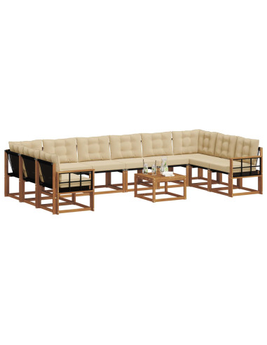 Set di divani con cuscino 11 pcs Naturale e Beige