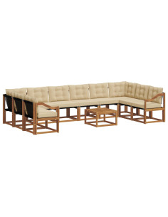 Set di divani con cuscino 11 pcs Naturale e Beige 2