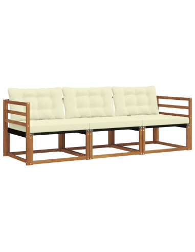 Set di divani con cuscino 3 pcs Naturale e Crema
