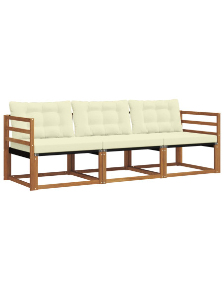 Set di divani con cuscino 3 pcs Naturale e Crema