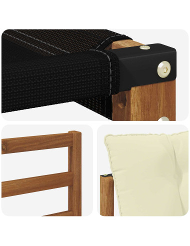 Set di divani con cuscino 3 pcs Naturale e Crema