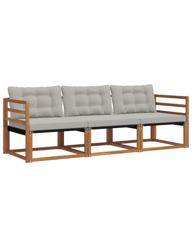 Set di divani con cuscino 3 pcs Grigio Naturale e Chiaro