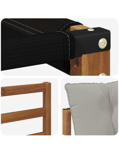Set di divani con cuscino 3 pcs Grigio Naturale e Chiaro