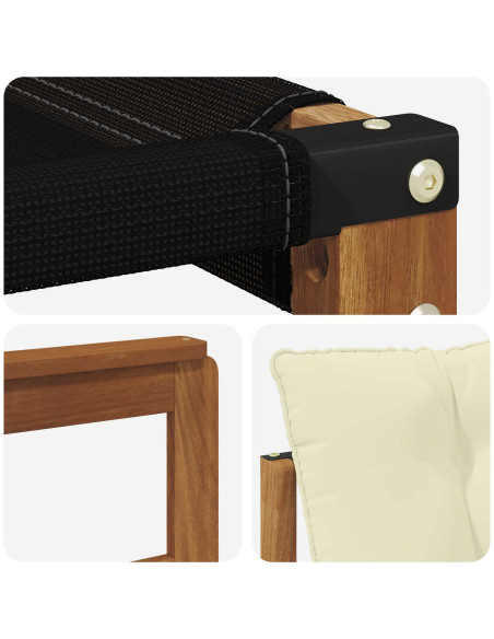 Set di divani con cuscino 3 pcs Naturale e Crema