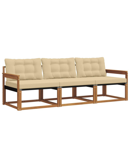 Set di divani con cuscino 3 pcs Naturale e Beige