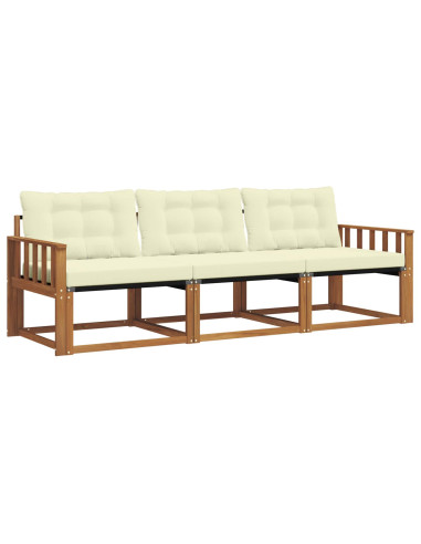 Set di divani con cuscino 3 pcs Naturale e Crema
