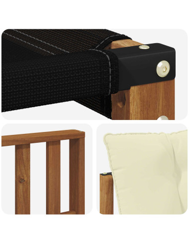 Set di divani con cuscino 3 pcs Naturale e Crema