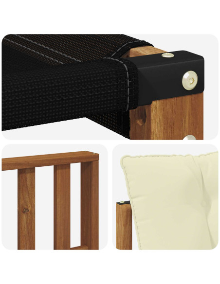 Set di divani con cuscino 3 pcs Naturale e Crema