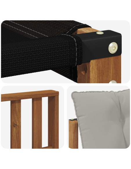 Set di divani con cuscino 3 pcs Grigio Naturale e Chiaro