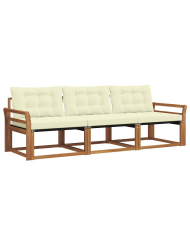 Set di divani con cuscino 3 pcs Naturale e Crema