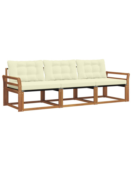 Set di divani con cuscino 3 pcs Naturale e Crema