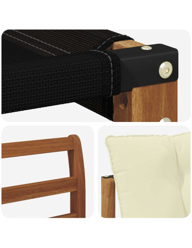Set di divani con cuscino 3 pcs Naturale e Crema
