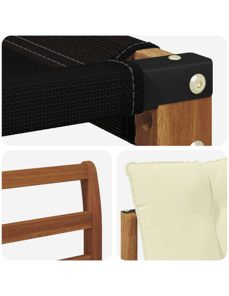 Set di divani con cuscino 3 pcs Naturale e Crema