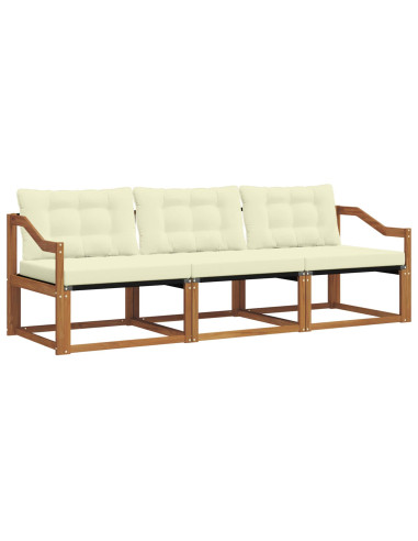 Set di divani con cuscino 3 pcs Naturale e Crema