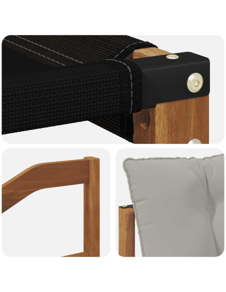 Set di divani con cuscino 3 pcs Grigio Naturale e Chiaro