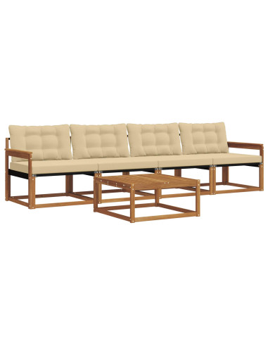 Set di divani con cuscino 5 pcs Naturale e Beige