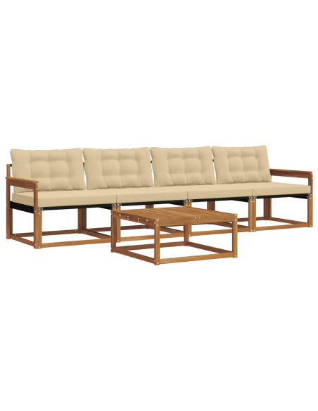 Set di divani con cuscino 5 pcs Naturale e Beige
