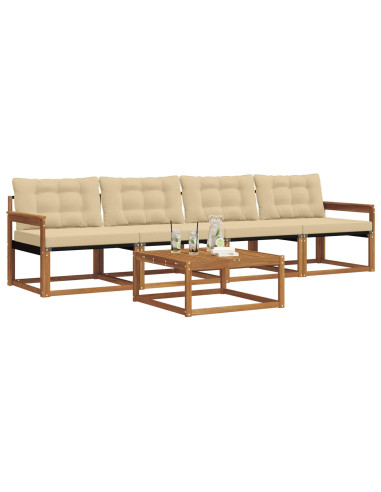Set di divani con cuscino 5 pcs Naturale e Beige