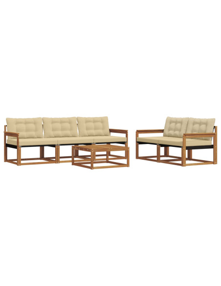 Set di divani con cuscino 6 pcs Naturale e Beige