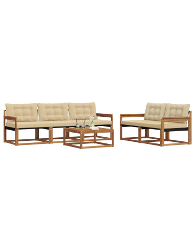 Set di divani con cuscino 6 pcs Naturale e Beige