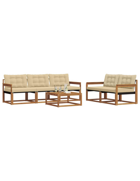 Set di divani con cuscino 6 pcs Naturale e Beige