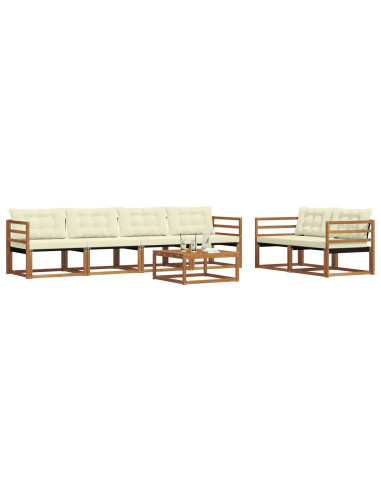 Set di divani con cuscino 7 pcs Naturale e Crema