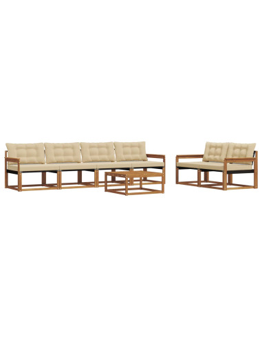 Set di divani con cuscino 7 pcs Naturale e Beige