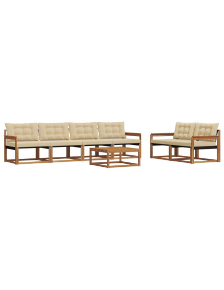 Set di divani con cuscino 7 pcs Naturale e Beige