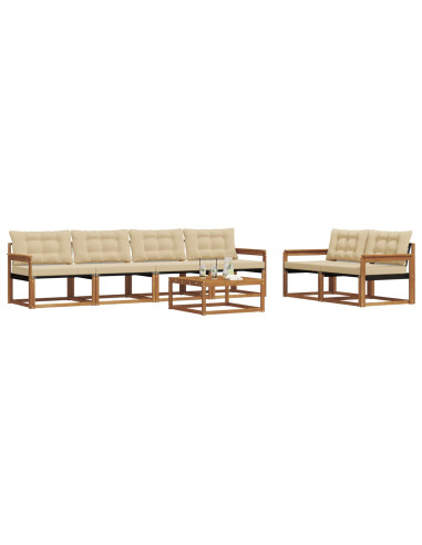 Set di divani con cuscino 7 pcs Naturale e Beige