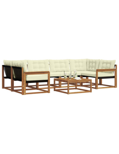Set di divani con cuscino 7 pcs Naturale e Crema