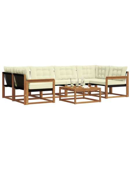 Set di divani con cuscino 7 pcs Naturale e Crema