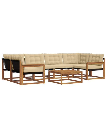 Set di divani con cuscino 7 pcs Naturale e Beige