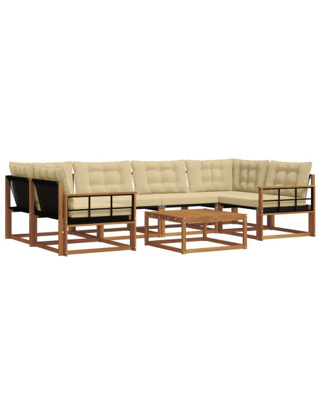Set di divani con cuscino 7 pcs Naturale e Beige