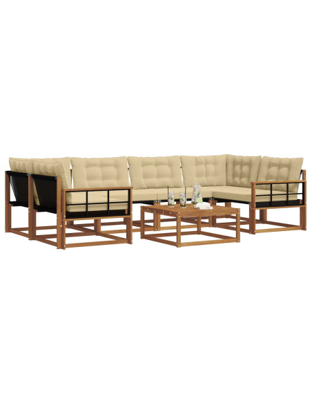 Set di divani con cuscino 7 pcs Naturale e Beige
