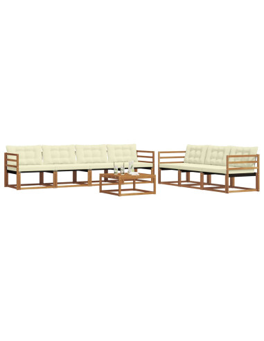 Set di divani con cuscino 8 pcs Naturale e Crema