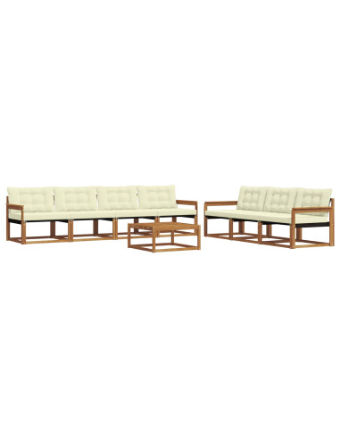 Set di divani con cuscino 8 pcs Naturale e Crema