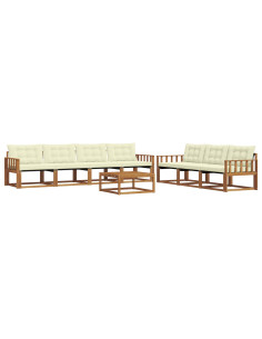 Set di divani con cuscino 8 pcs Naturale e Crema 2