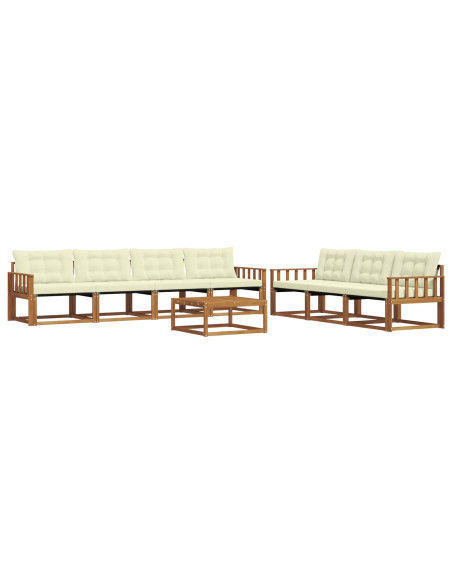 Set di divani con cuscino 8 pcs Naturale e Crema