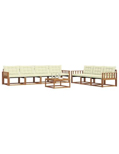 Set di divani con cuscino 8 pcs Naturale e Crema