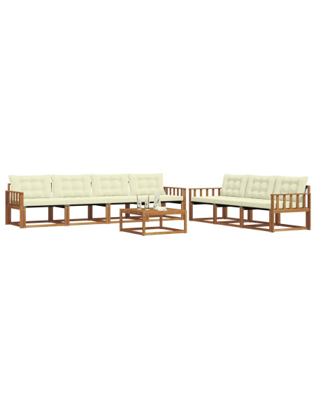 Set di divani con cuscino 8 pcs Naturale e Crema
