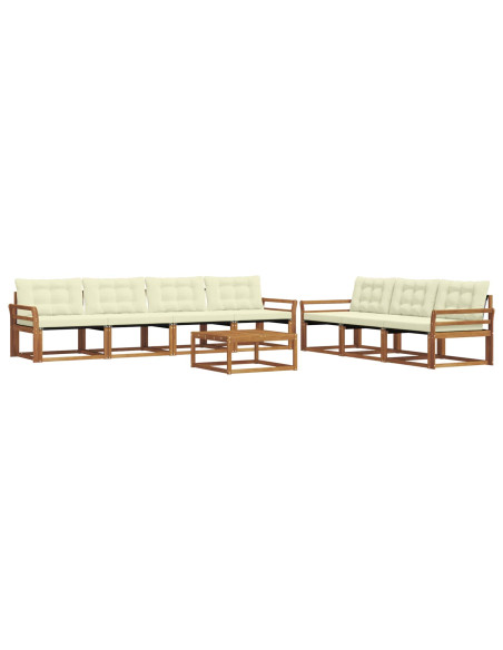 Set di divani con cuscino 8 pcs Naturale e Crema