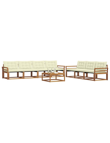 Set di divani con cuscino 8 pcs Naturale e Crema