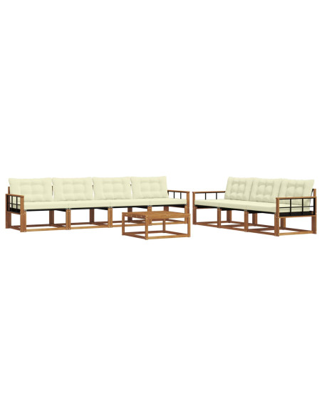 Set di divani con cuscino 8 pcs Naturale e Crema