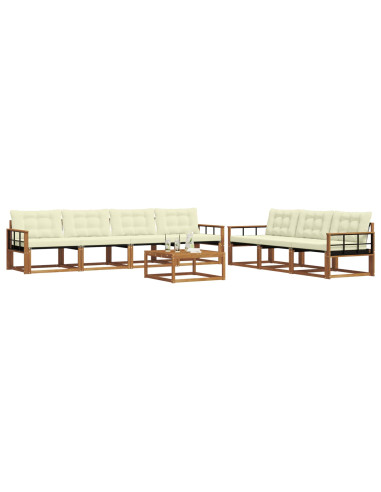 Set di divani con cuscino 8 pcs Naturale e Crema