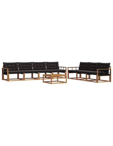 Set di divani con cuscino 8 pcs Naturale e Nero