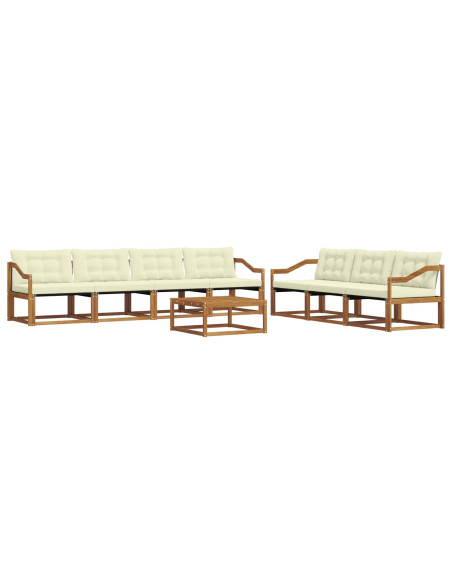 Set di divani con cuscino 8 pcs Naturale e Crema