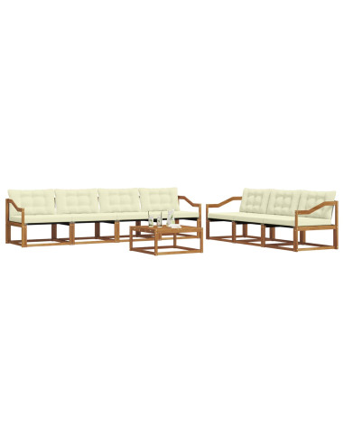 Set di divani con cuscino 8 pcs Naturale e Crema